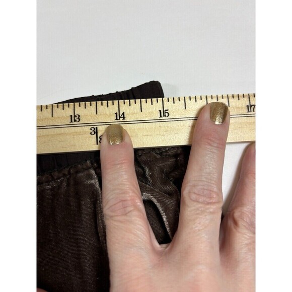 Elevenses Anthropologie Sonia Velvet Joggers Pants Dark Purple Small Cropped - Picture 6 of 16